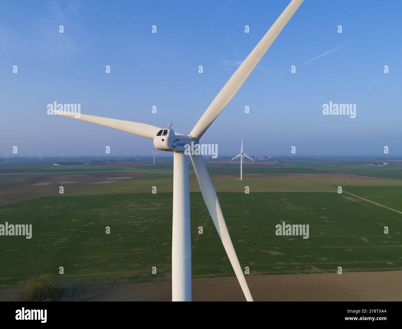 Éoliennes, Santilly, Eure-et-Loir, Centre-Val de Loire, France, Europe Banque D'Images