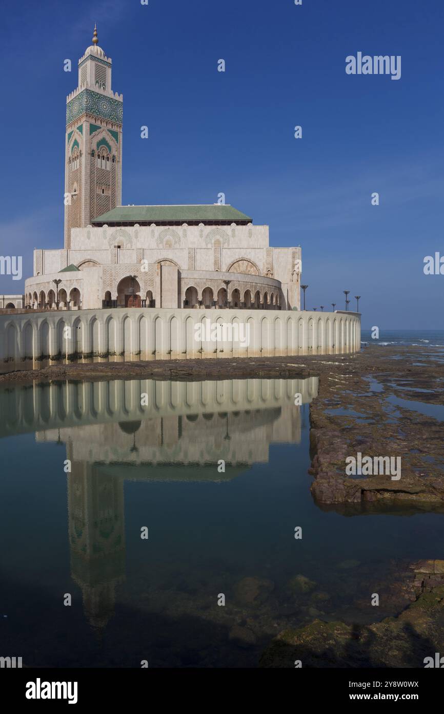 Mosquée Hassan II, Casablanca, Maroc, Afrique Banque D'Images