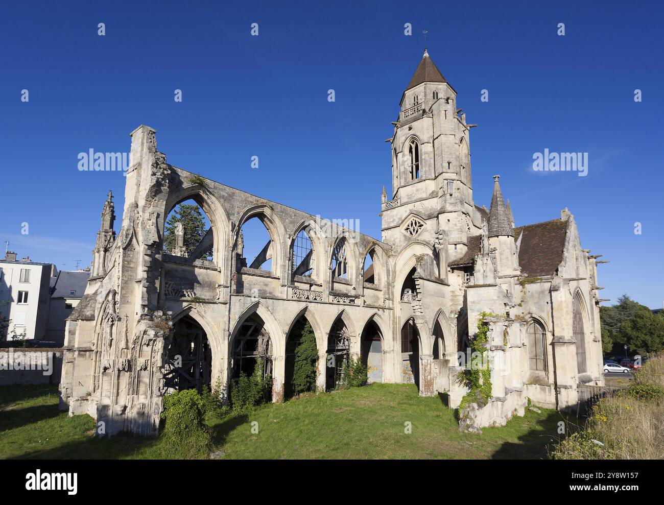 Église Saint Etienne le Vieux, Caen, Normandie, France, Europe Banque D'Images