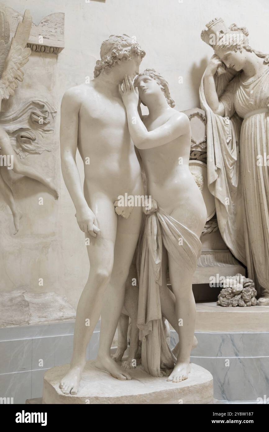Possagno, Italie, 22 juin 2023. Vénus et Adonis, du sculpteur Antonio Canova, 1794, plâtre, Europe Banque D'Images