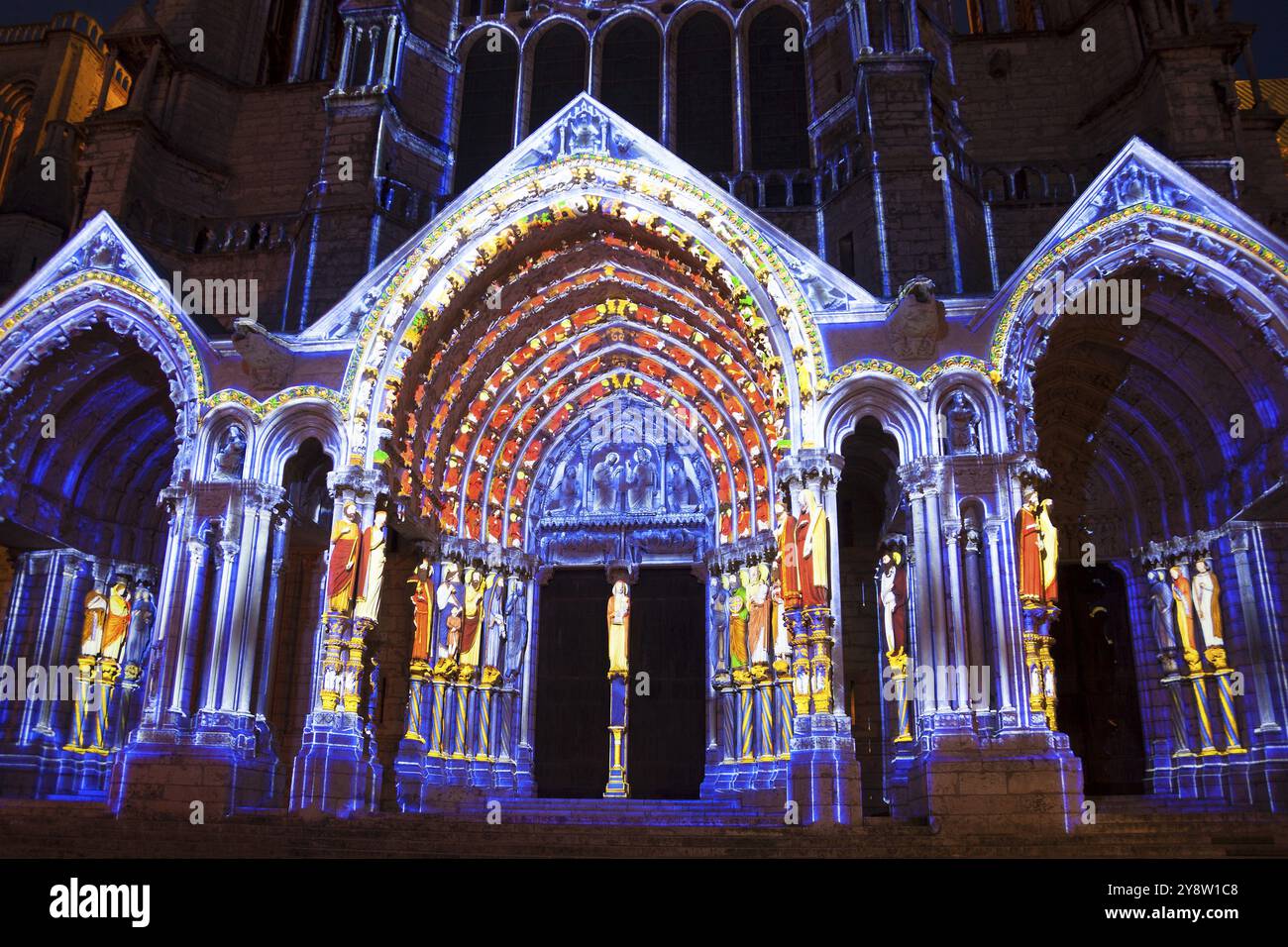 Spectacle 'Chartres en lumières', Chartres, Eure-et-Loir, Centre, France, Europe Banque D'Images