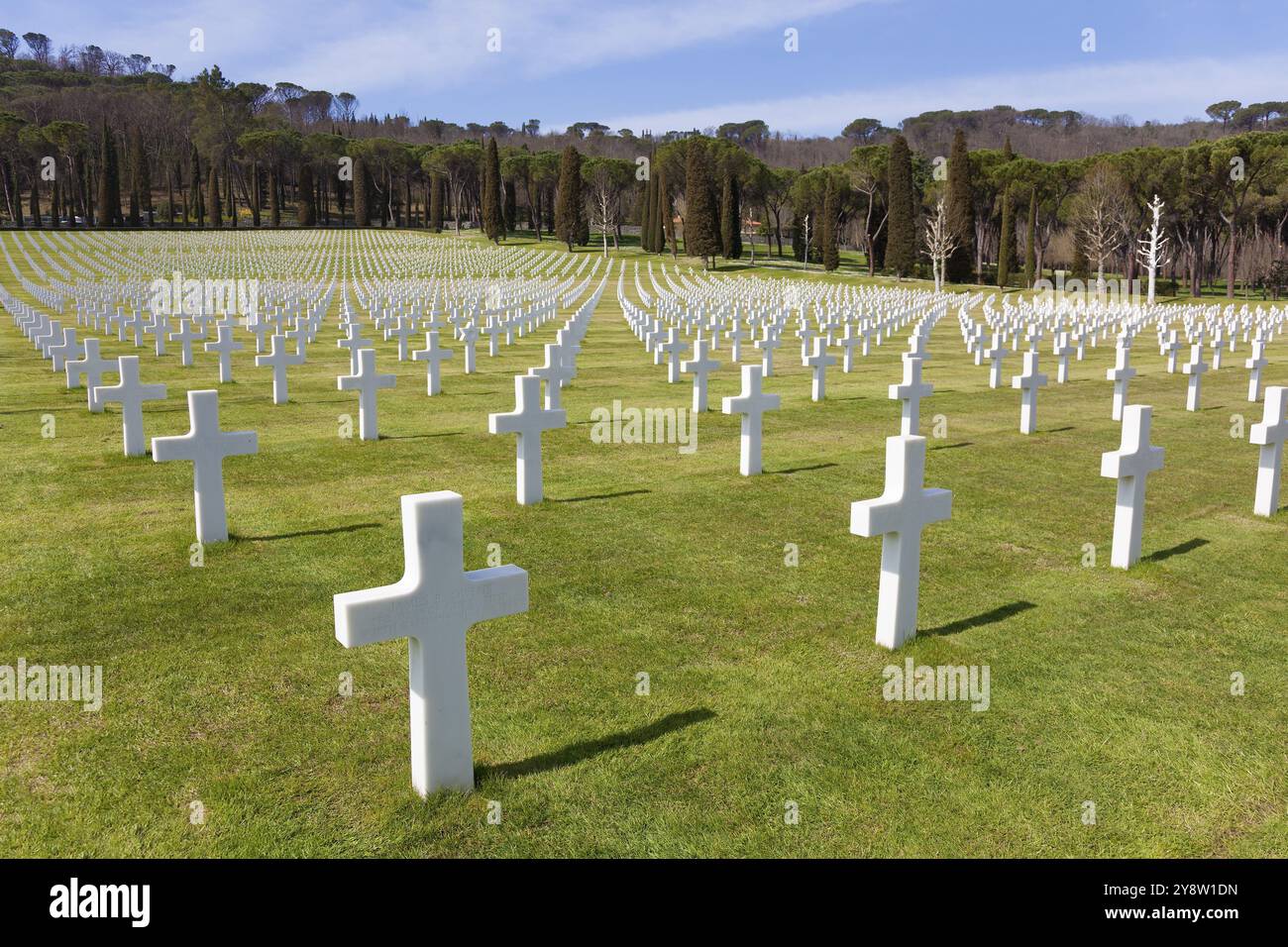 Cimetière et Mémorial américain de la 2ème Guerre mondiale, Falciani, Florence, Toscane, Italie, Europe Banque D'Images