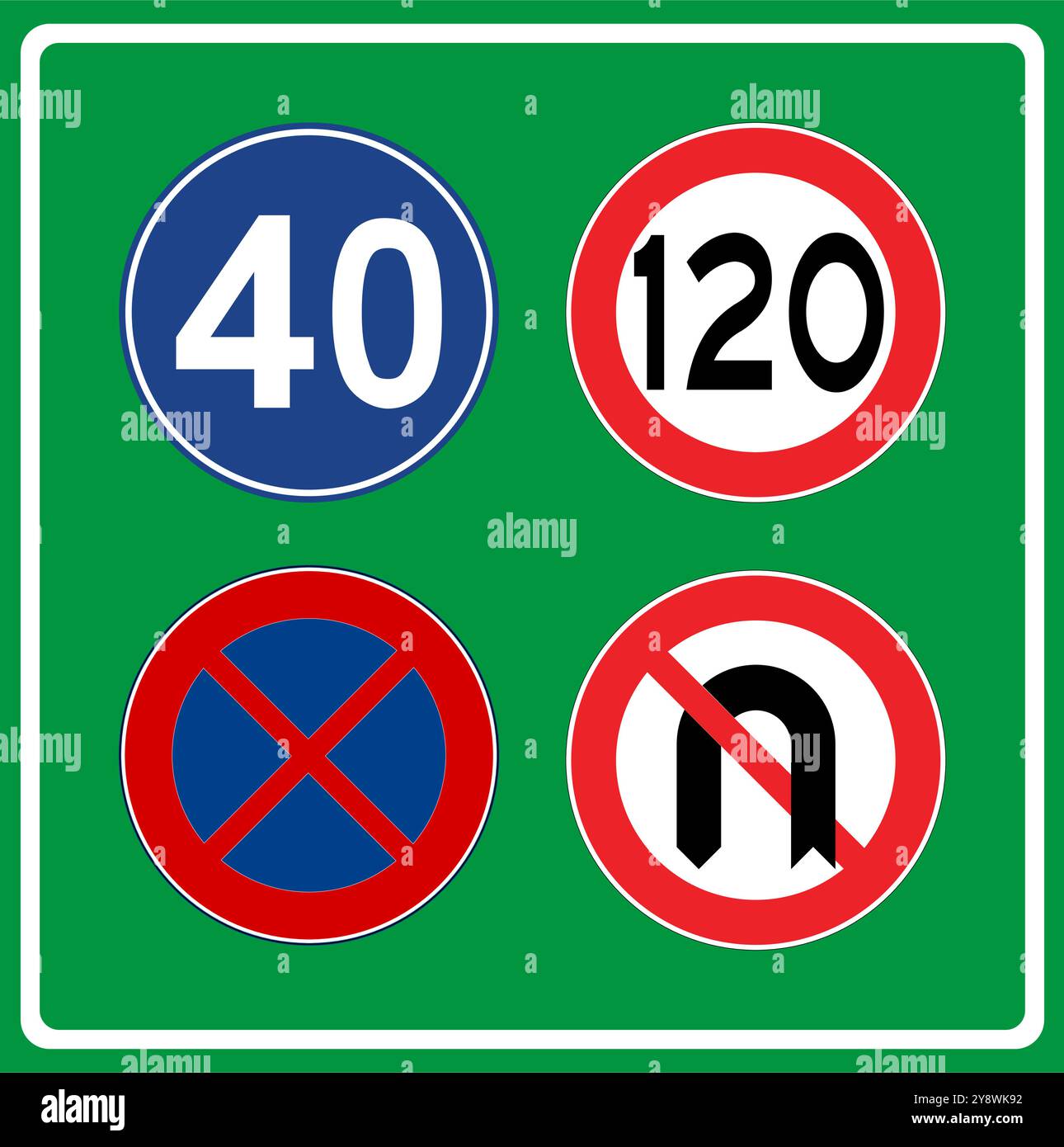 Panneau de signalisation routière, panneaux de signalisation routière, panneaux de signalisation routière standard Turquie (turc : Karayolları Standart Trafik İşaret Levhaları, Otoyol İşaretleri, Otoy Illustration de Vecteur