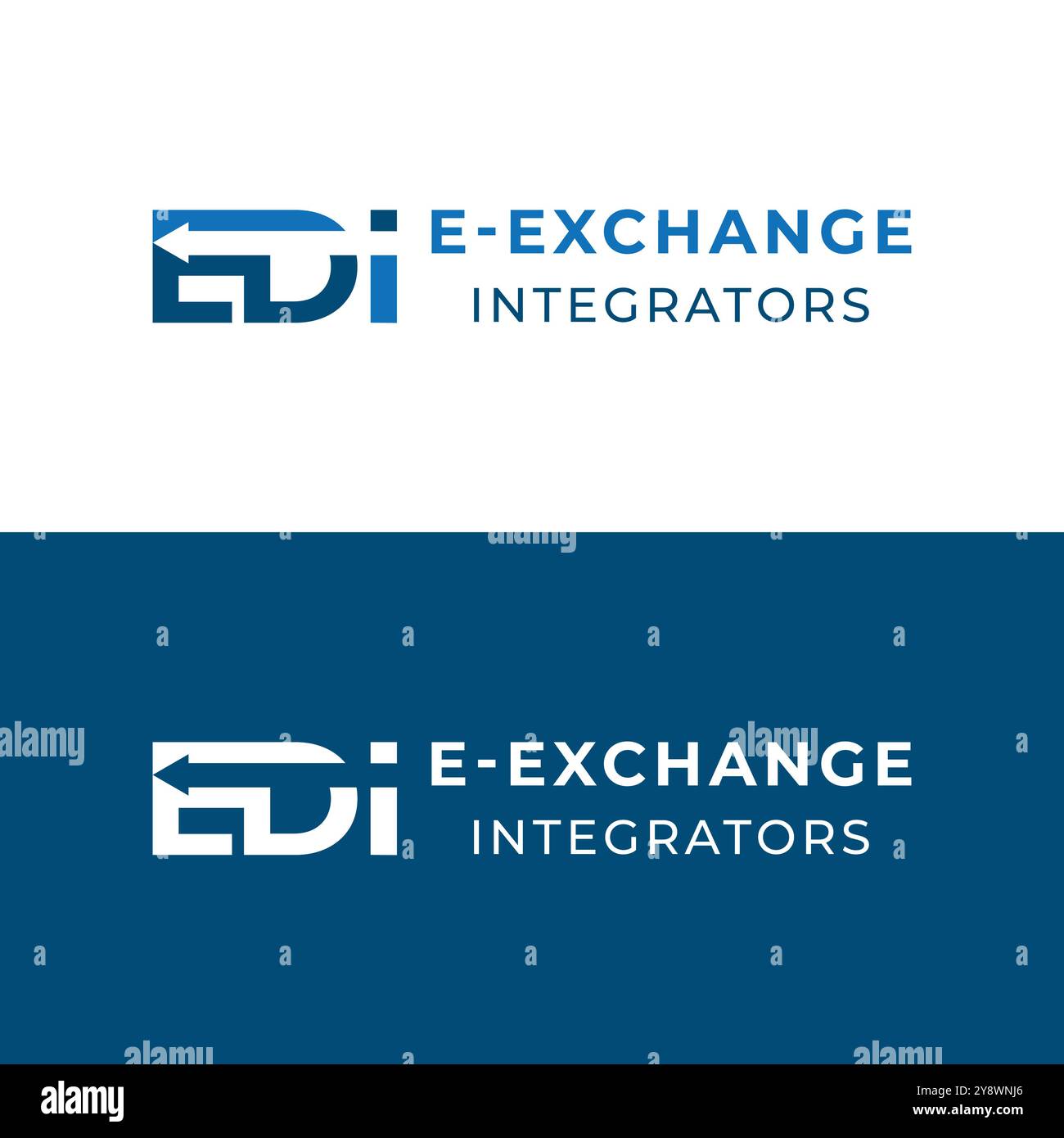 Logo EDI Monogram E-Exchange Integrators Design Illustration de Vecteur