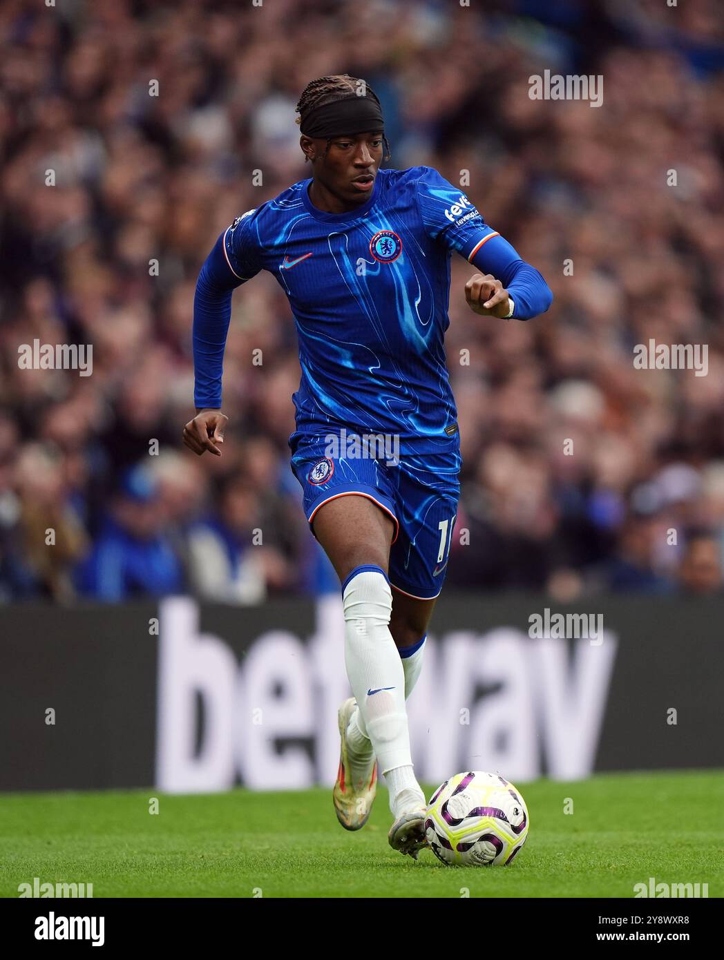Noni Madueke de Chelsea lors du match de premier League à Stamford Bridge, Londres. Date de la photo : dimanche 6 octobre 2024. Banque D'Images