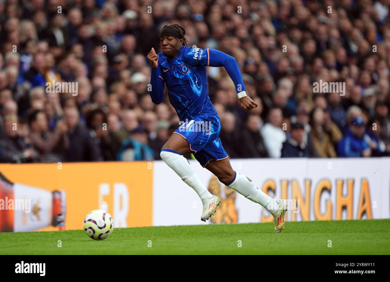 Noni Madueke de Chelsea lors du match de premier League à Stamford Bridge, Londres. Date de la photo : dimanche 6 octobre 2024. Banque D'Images