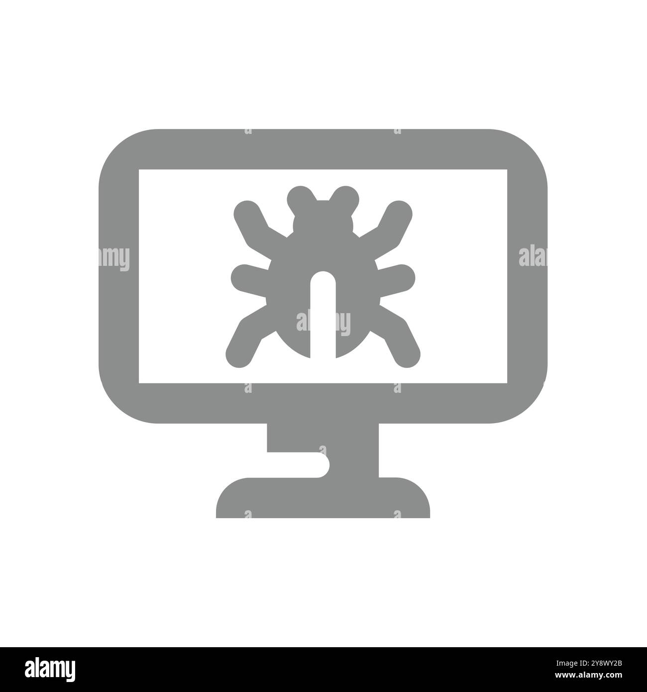 Icône de virus informatique ou de vecteur de bogue. Symbole d'attaque de logiciels espions ou malveillants. Illustration de Vecteur