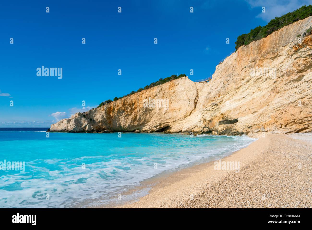 Porto Katsiki plage paradisiaque avec eau turquoise sur l'île de Lefkada Banque D'Images