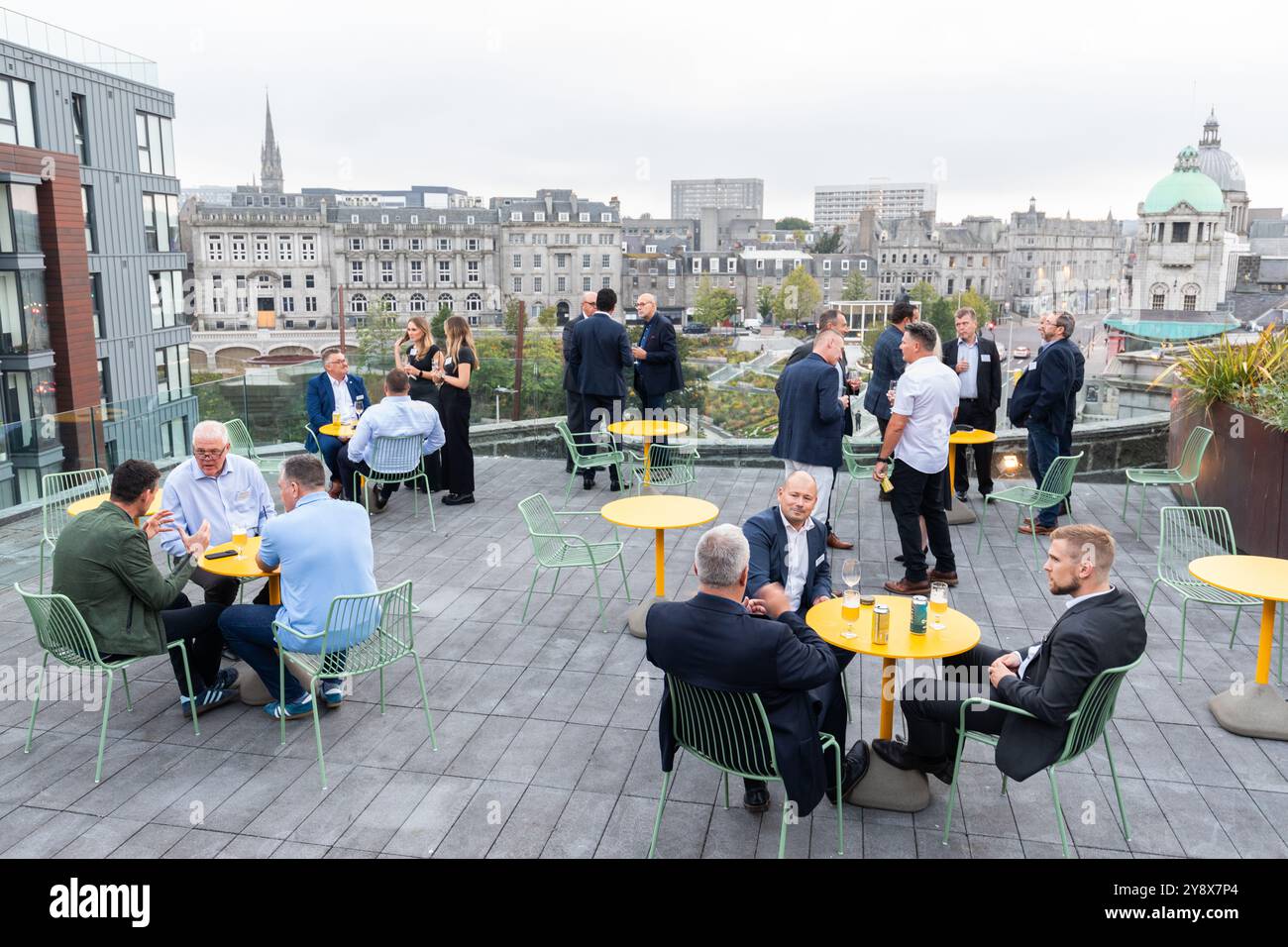 La terrasse sur le toit de la galerie d'art Aberdeen, Écosse Banque D'Images