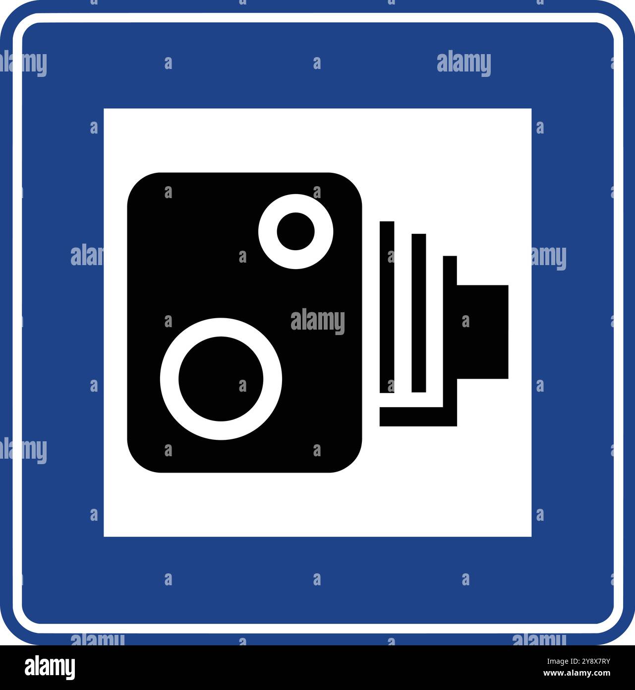 Système de contrôle électronique, panneaux d'information, panneaux routiers en Turquie. Panneaux de signalisation standard sur les autoroutes turques. (Turc : Elektronik Denetleme Sistemi Illustration de Vecteur