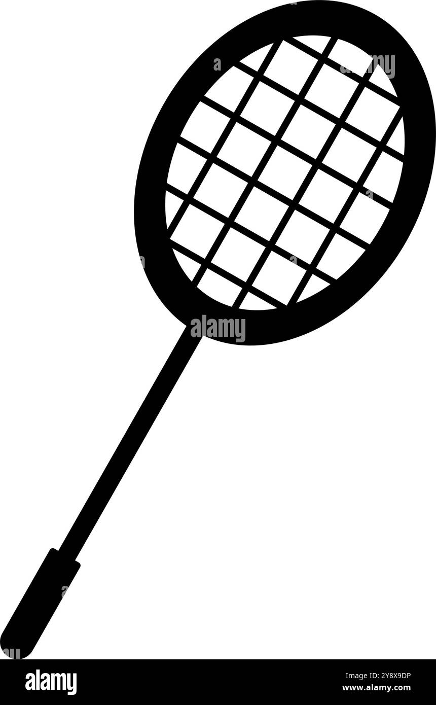 Raquette de badminton icône Silhouette. Vecteur modifiable. Illustration de Vecteur