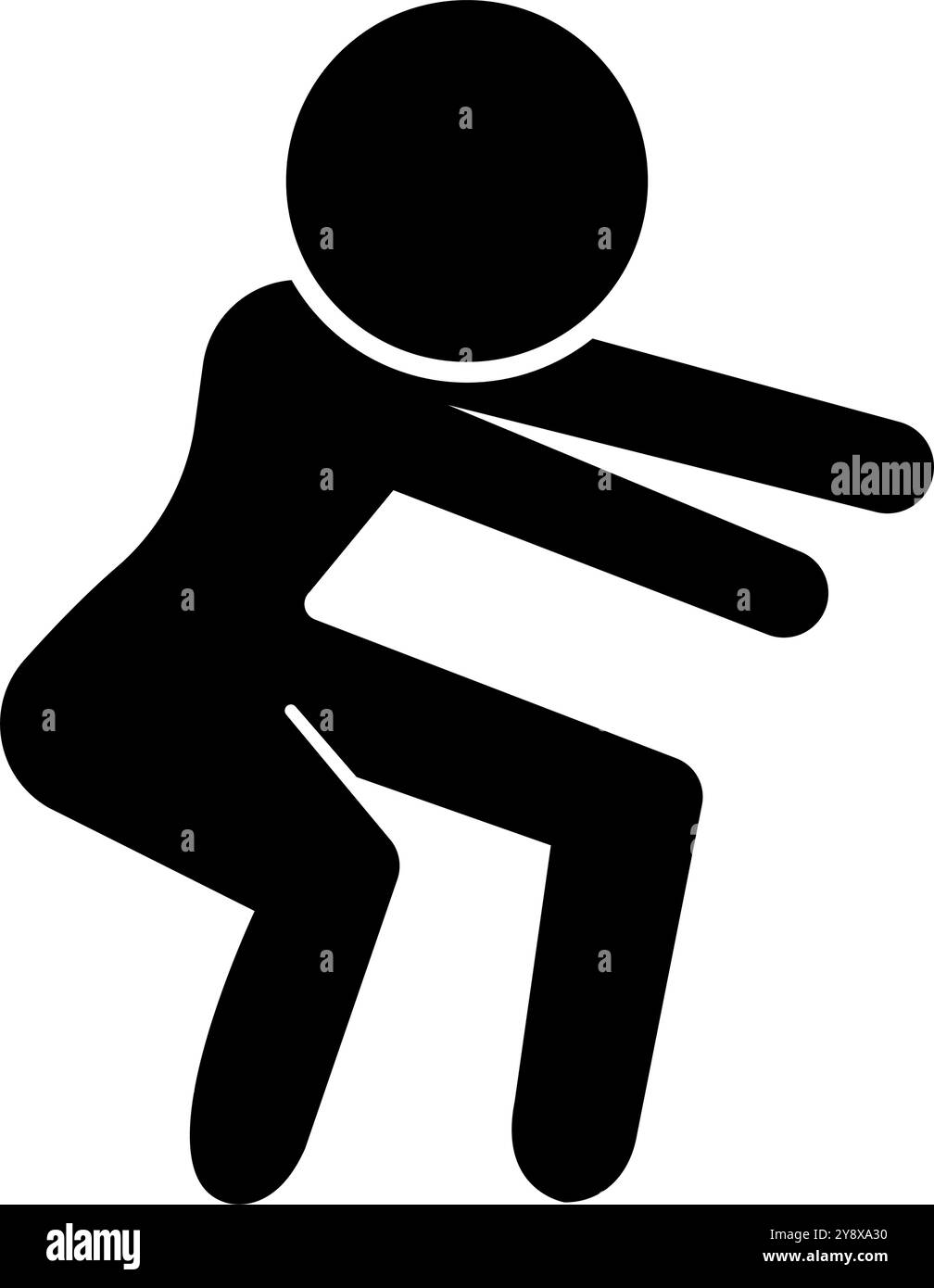 Silhouette squat. Entraînement musculaire. Vecteur modifiable. Illustration de Vecteur