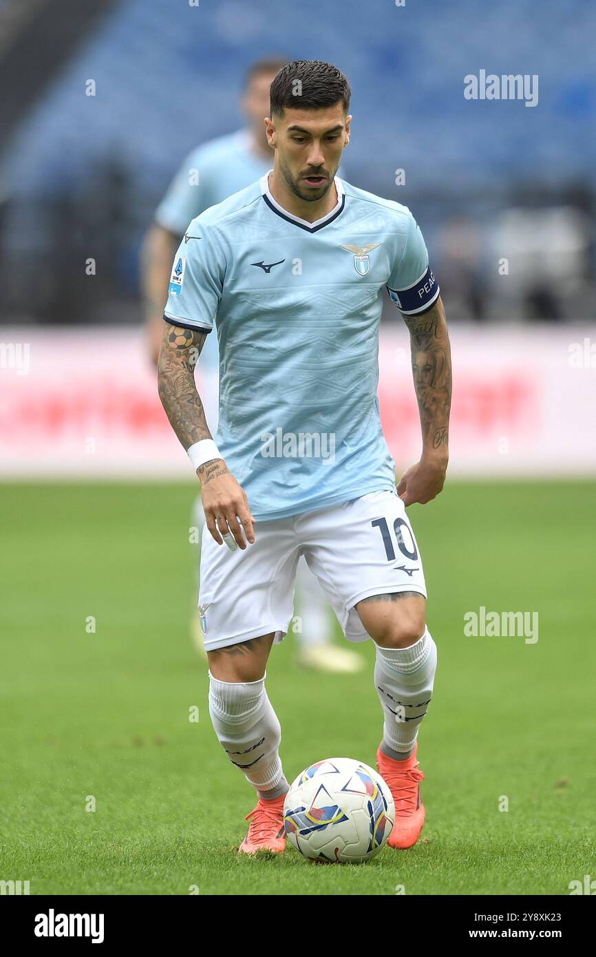 Mattia Zaccagni du SS Lazio lors du match de Serie A entre le SS Lazio et l'Empoli FC au stade Olimpico à Rome (Italie), le 6 octobre 2024. Banque D'Images