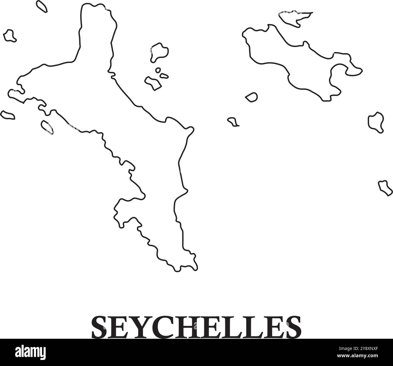 Design de symbole de vecteur d'icône de carte de pays des Seychelles Illustration de Vecteur