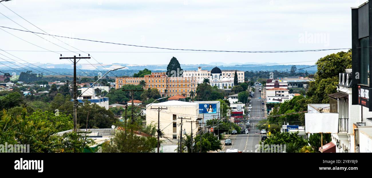 Brésil, 5 octobre 2024 : vue panoramique de la ville de Prudentópolis, Paraná, Brésil Banque D'Images