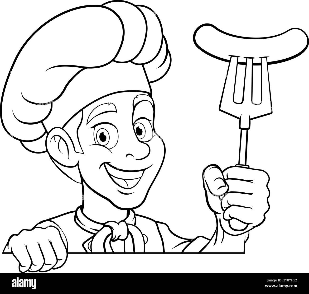 Chef nouveau 2024 A13 bw-161 Illustration de Vecteur