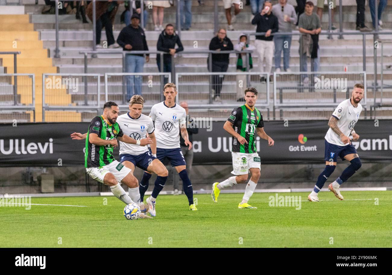 Gothenburg, le 18 septembre 2024. Moment de match entre gais et Malmo FF dans la ligue suédoise de football. Résultat final : 0-0. Banque D'Images