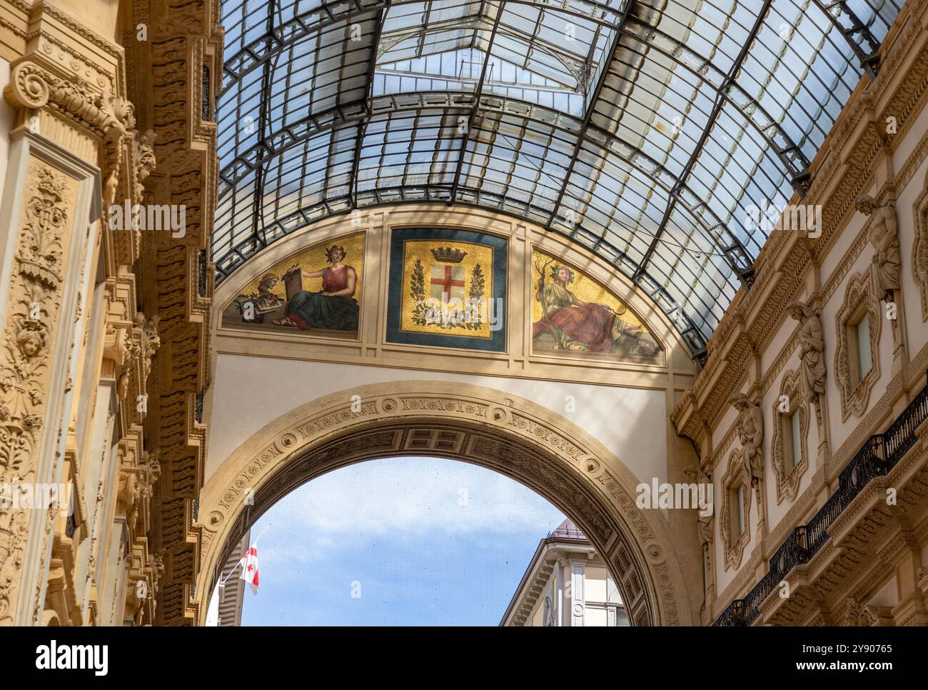 Une photo de l'intérieur de la Galleria Vittorio Emanuele II, à Milan. Banque D'Images