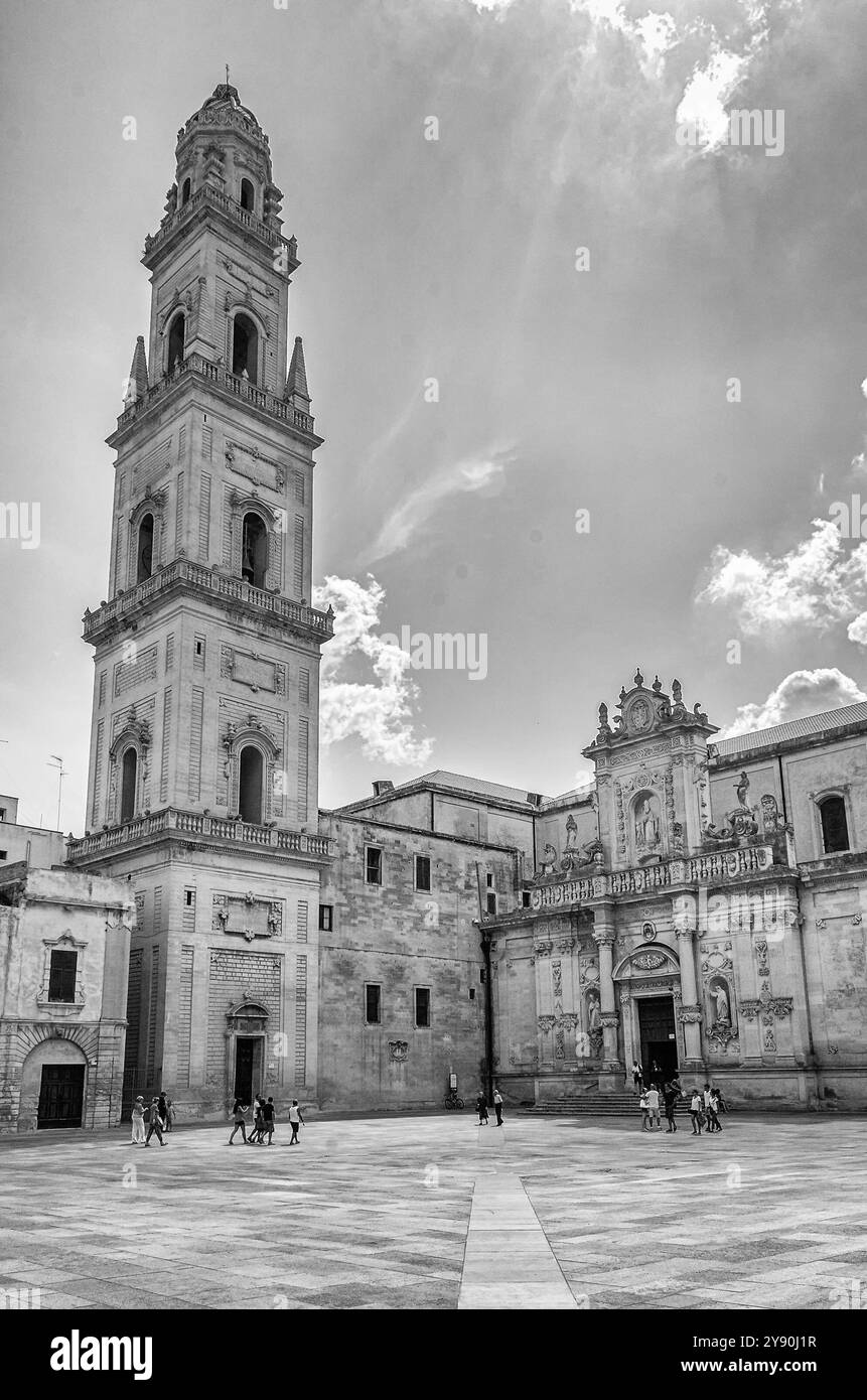 Cathédrale de Lecce, chef-d'œuvre de l'art baroque dans le Salento, Pouilles, Italie Banque D'Images