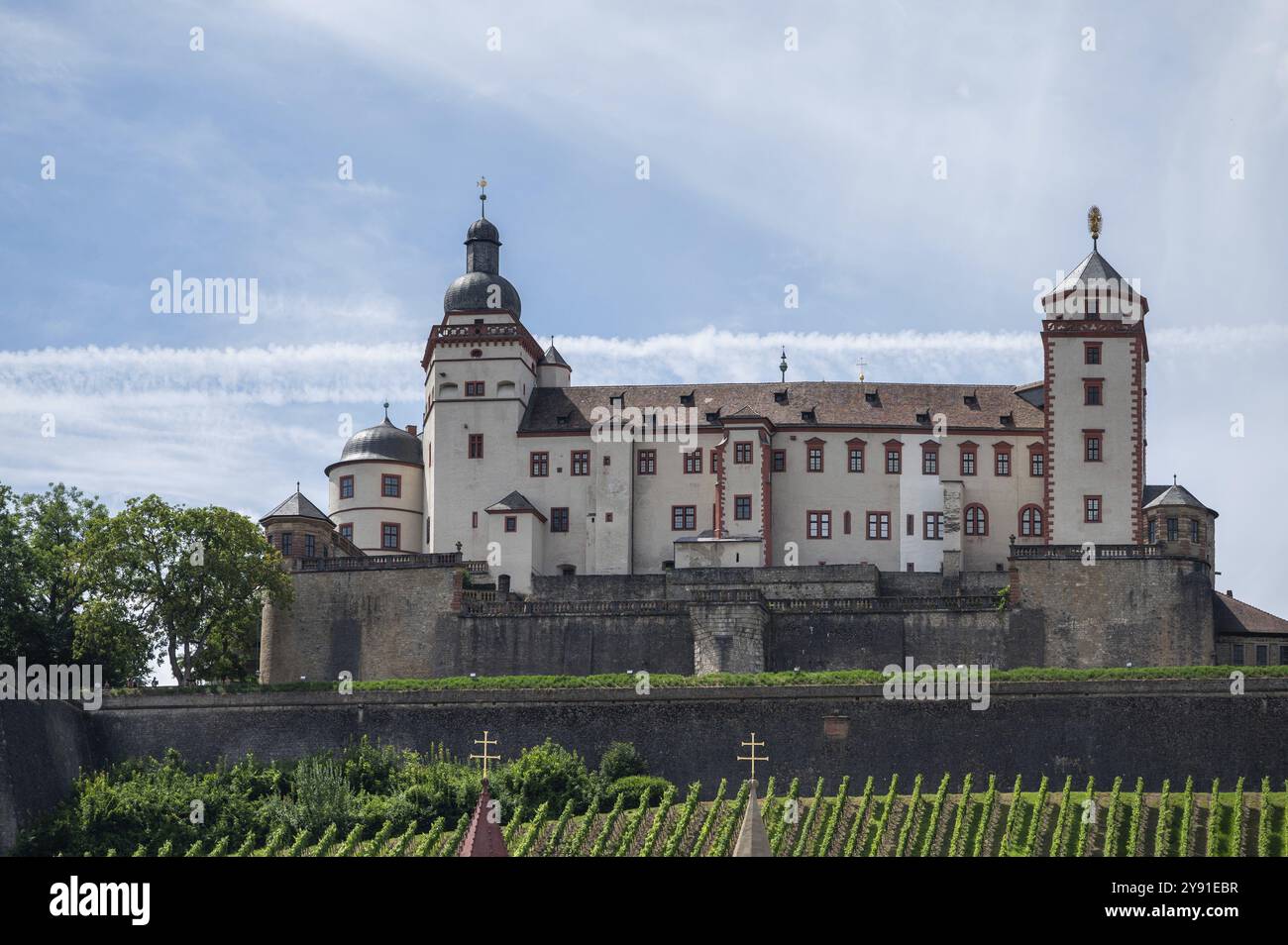 Forteresse Marienberg, résidence des princes-évêques de Wuerzbourg de 1253 à 1719, reconstruite comme château Renaissance en 1600, Wuerzbourg, basse-Franconie Banque D'Images