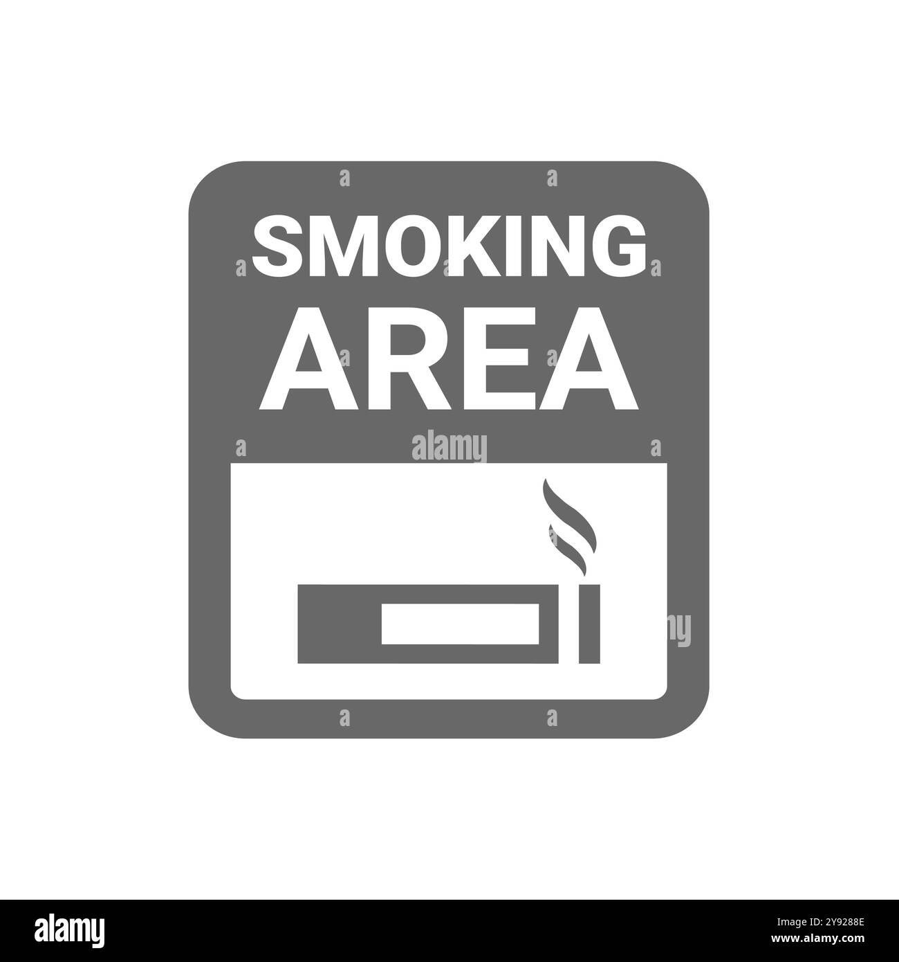 Panneau zone fumeurs. Icône de vecteur de fumage autorisé de bâtiment public. Illustration de Vecteur