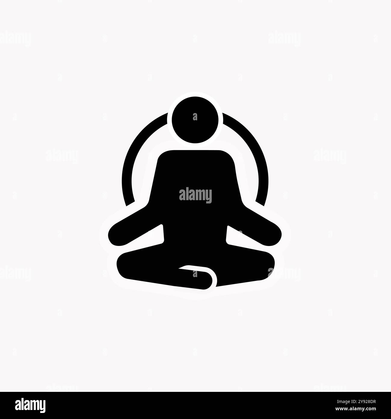 Icône de méditation ou logo illustration vectorielle de symbole de signe isolé - icône vectorielle de style noir de haute qualité Illustration de Vecteur