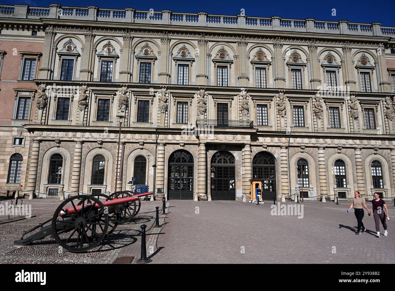 Stockholm, Suède - 29 juillet 2024 : le Palais de Stockholm ou le Palais Royal (Kungliga slottet) est la résidence officielle et le palais royal majeur du SW Banque D'Images