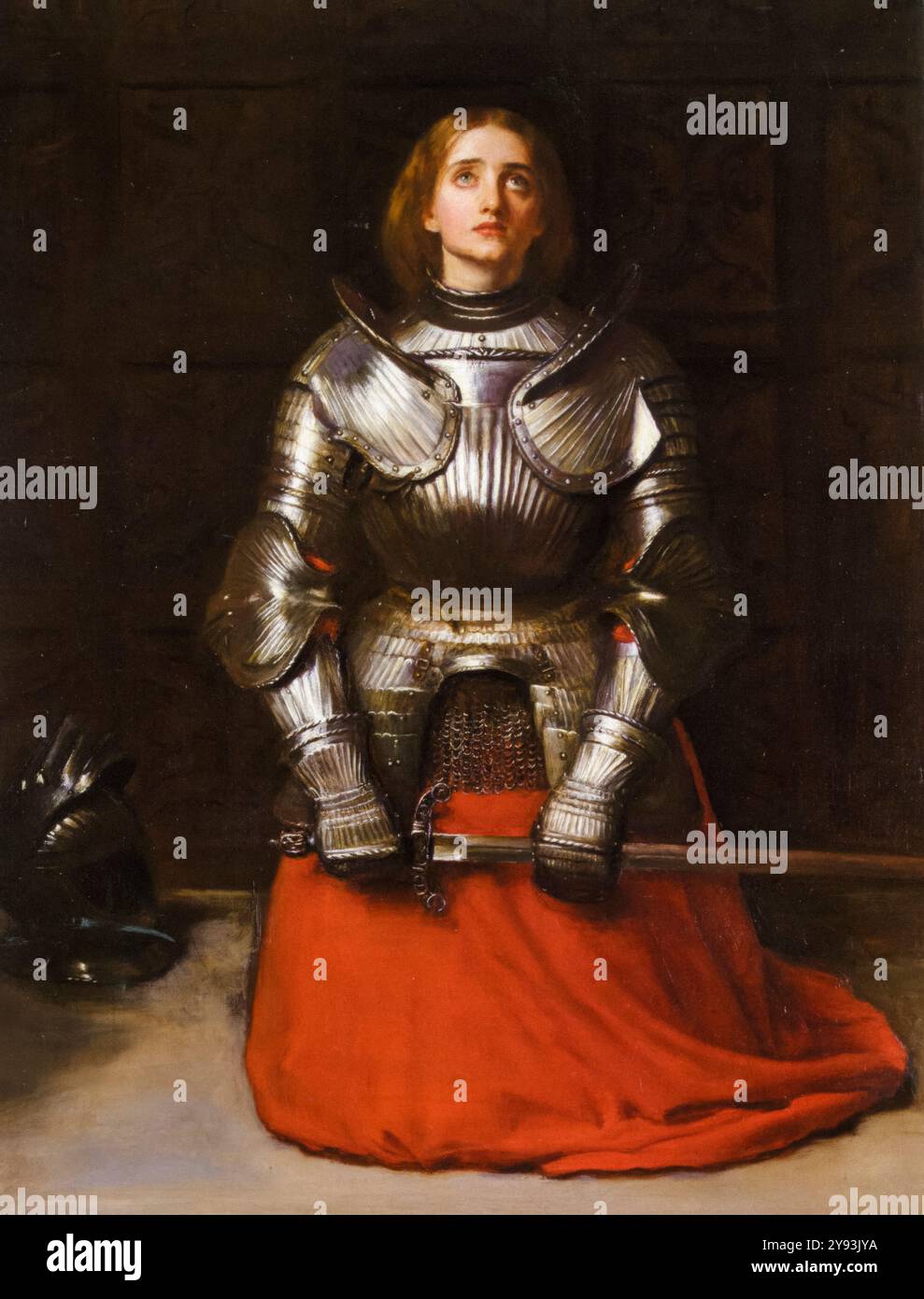 Jeanne d'Arc (c.1412-1431), portrait peint à l'huile sur toile par John Everett Millais, 1865 Banque D'Images