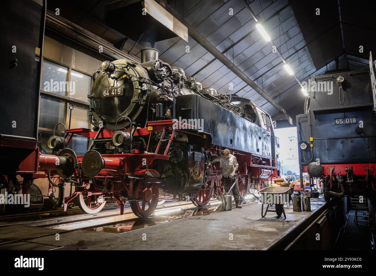 Démarrage des locomotives à vapeur au VSM Banque D'Images