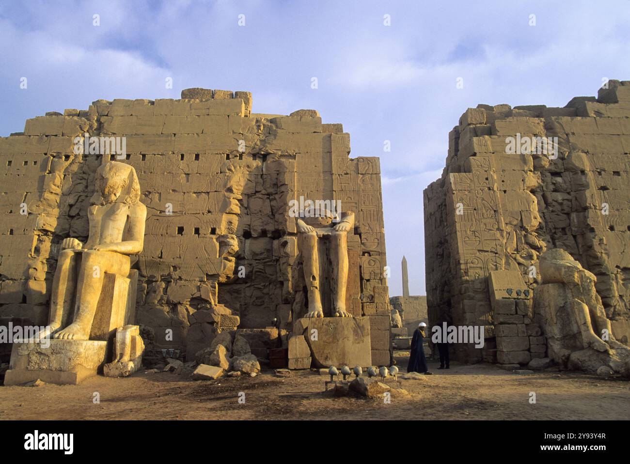 Huitième pylône, enceinte d'Amun-Ré, Karnak, site du patrimoine mondial de l'UNESCO, Louxor, Thèbes, Egypte, Afrique du Nord, Afrique Banque D'Images