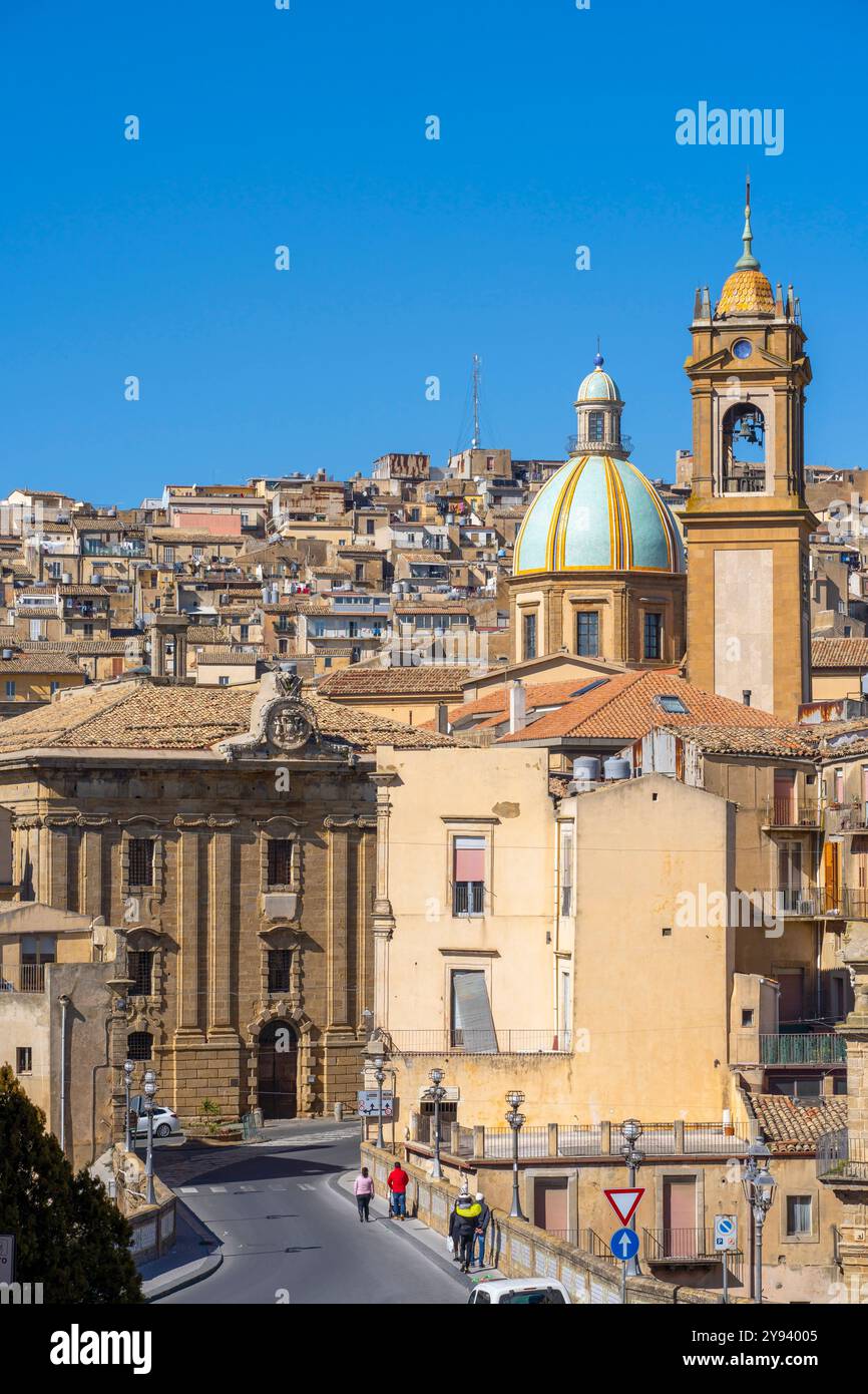 Francis Bridge, Caltagirone, Val di Noto, UNESCO World Heritage site, Catane, Sicile, Italie, Méditerranée, Europe Banque D'Images