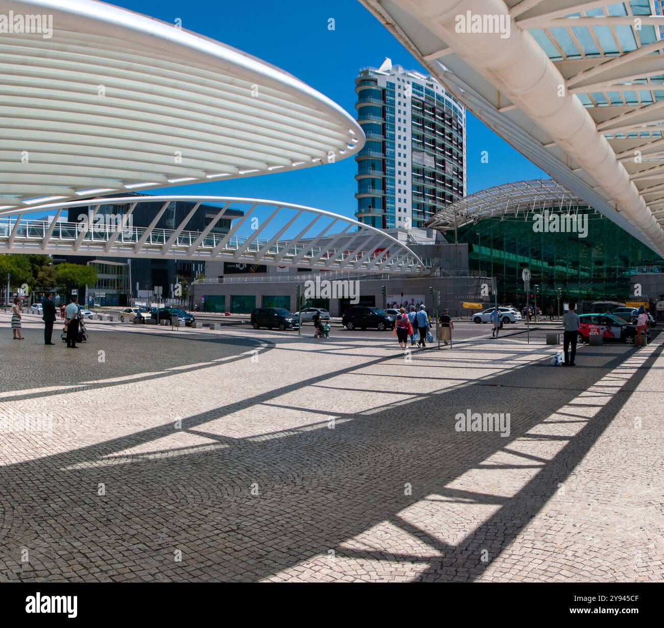 Aperçu architectural du centre commercial Vasco da Gama / Parc des Nations - Lisbonne Portugal Banque D'Images