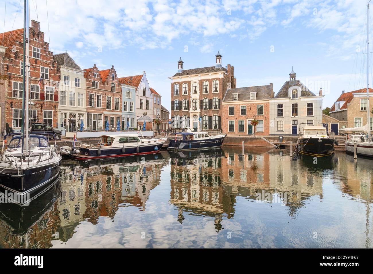 Port pittoresque dans la ville historique hollandaise de Goes dans la province de Zélande. Banque D'Images