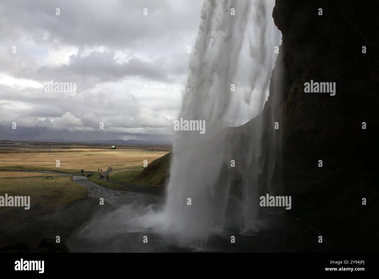 Photo de paysage sur Islande, cascade à Seljalandsfoss Banque D'Images