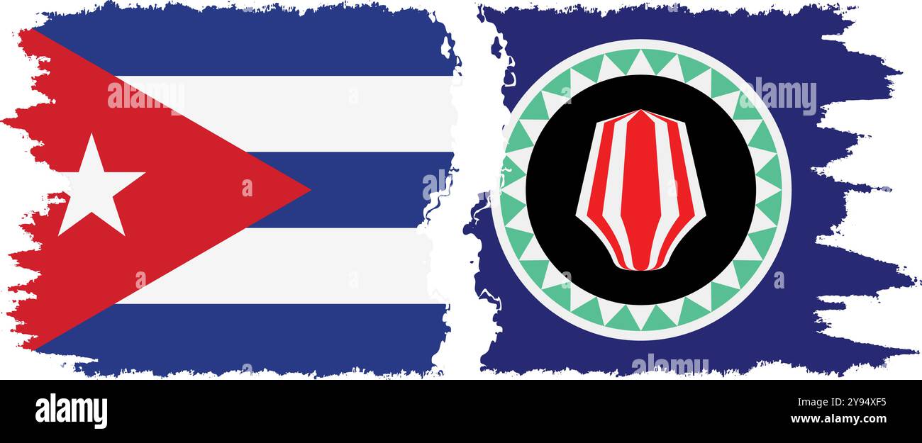 Bougainville et Cuba grunge drapeaux connexion, vecteur Illustration de Vecteur