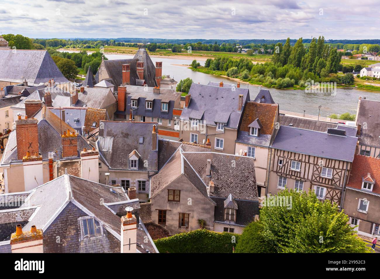 Village d'Amboise situé dans le département de l'Indre-et-Loire de la vallée de la Loire en France. Connu du célèbre château Château d'Amboise. Banque D'Images