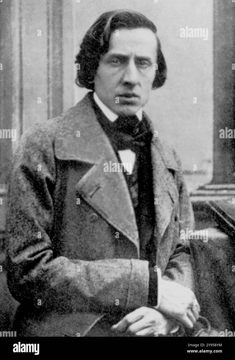 La plus jeune et la meilleure de seulement deux photographies connues de Frédéric Chopin. C'est à partir de 1849 Banque D'Images