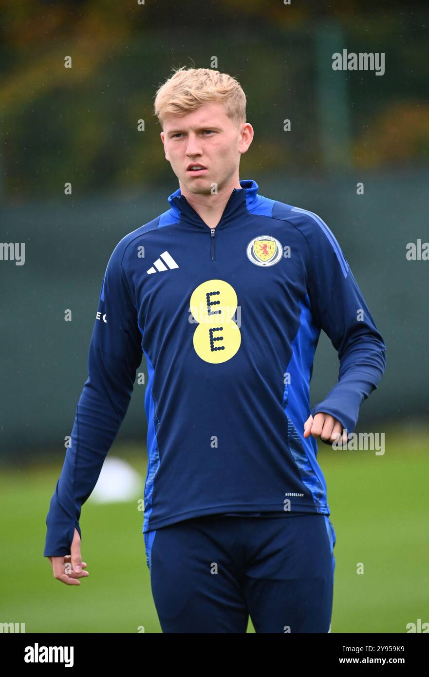 Oriam Sports Centre Édimbourg. Écosse, Royaume-Uni. 8 octobre 24. Qualifications contre la Belgique et le Kazakhstan. Josh Doig US Sassuolo Calcio crédit : eric mccowat/Alamy Live News Banque D'Images