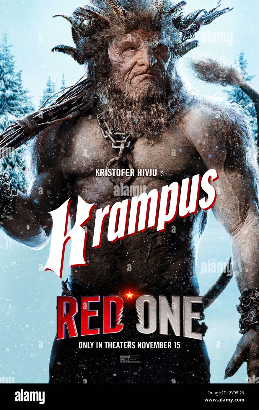 Red One (2024) réalisé par Jake Kasdan et mettant en vedette Kristofer Hivju dans le rôle de Krampus. Après l'enlèvement du Père Noël, une mission audacieuse se déroule pour sauver Noël. Affiche de personnage AMÉRICAINE ***USAGE ÉDITORIAL SEULEMENT ***. Crédit : BFA / Amazon Studios Banque D'Images