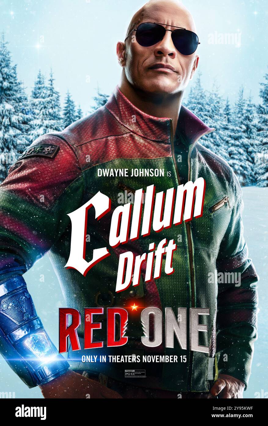 Red One (2024) réalisé par Jake Kasdan et mettant en vedette Dwayne Johnson dans le rôle de Callum Drift. Une aventure palpitante pour sauver le Père Noël et sauver la saison des fêtes. Affiche de personnage AMÉRICAINE ***USAGE ÉDITORIAL SEULEMENT ***. Crédit : BFA / Amazon Studios Banque D'Images