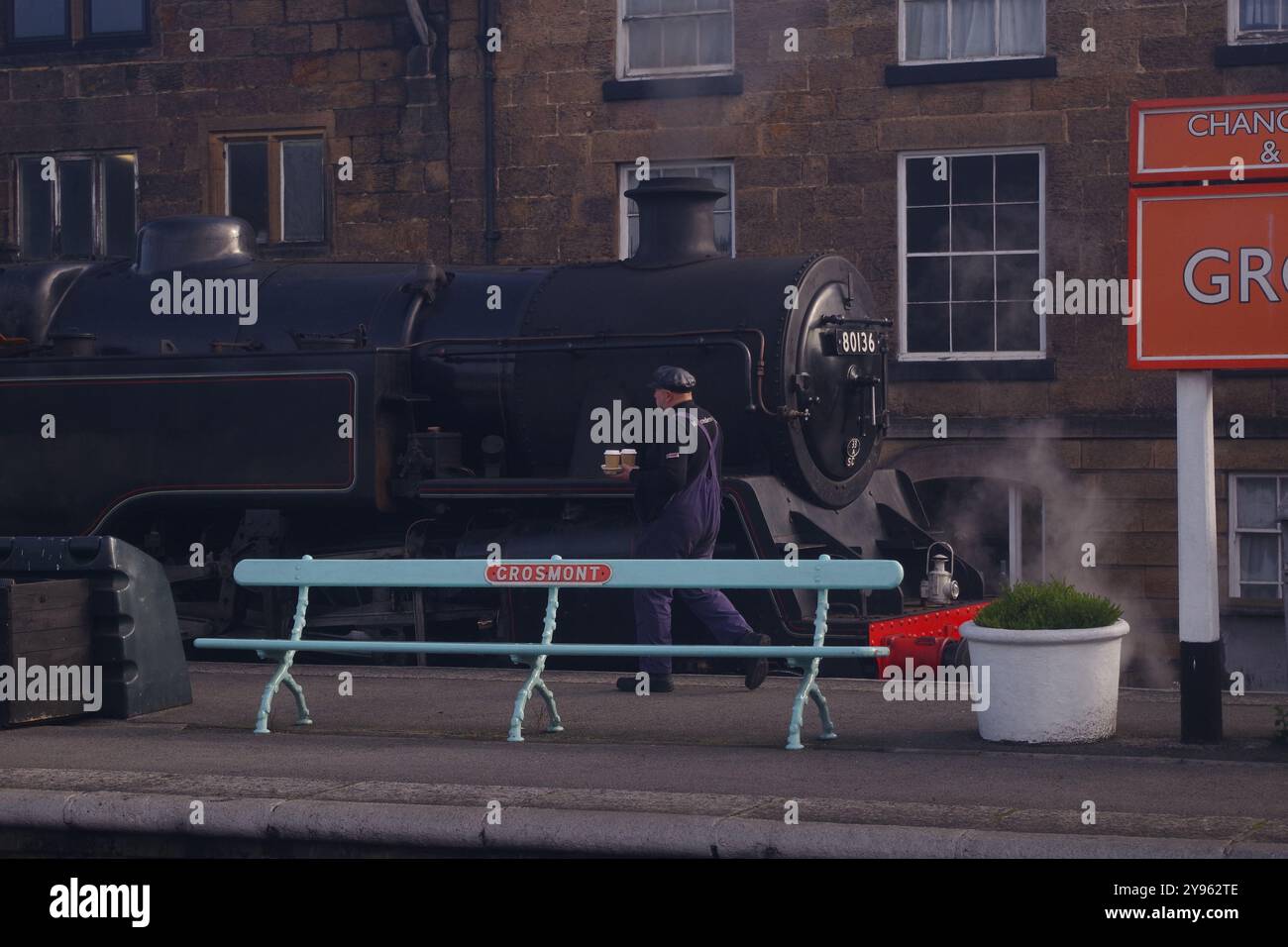 North Yorkshire Moors Railway à Grosmont, Yorkshire, Angleterre Banque D'Images