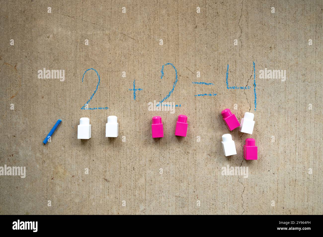 Mathématiques élémentaires écrites à la craie Banque D'Images