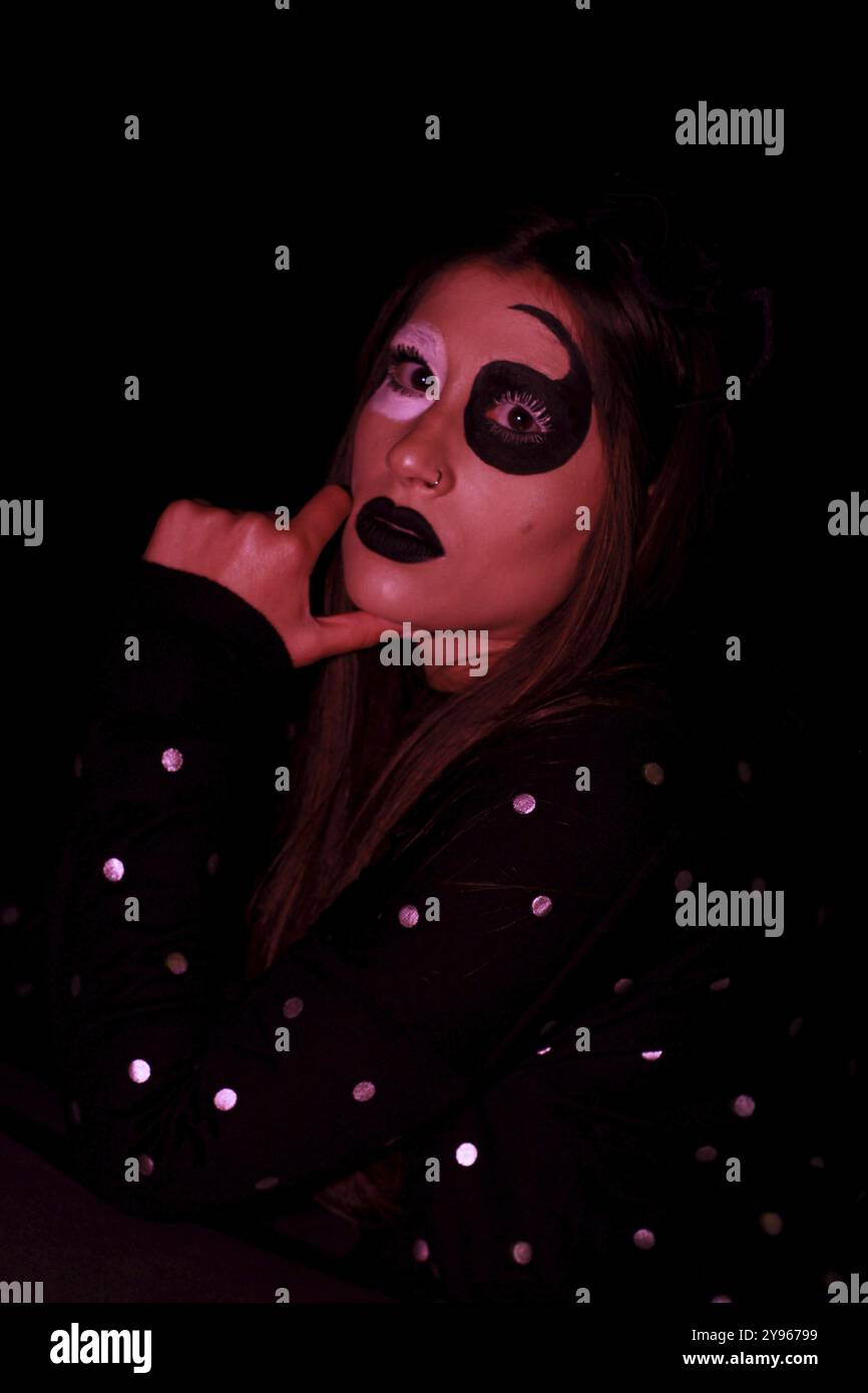 Maquillage d'horreur artistique d'Halloween Banque D'Images