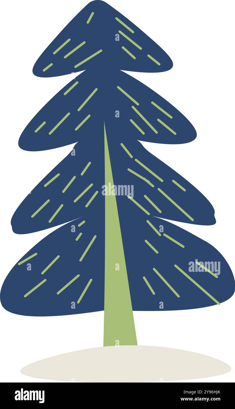 Conception vectorielle simple d'arbre de Noël Illustration de Vecteur