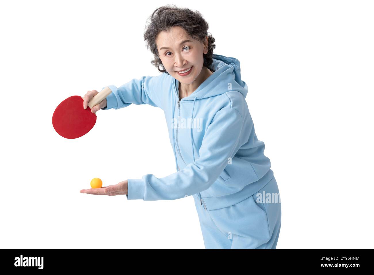 Femme âgée heureuse faisant du sport Banque D'Images