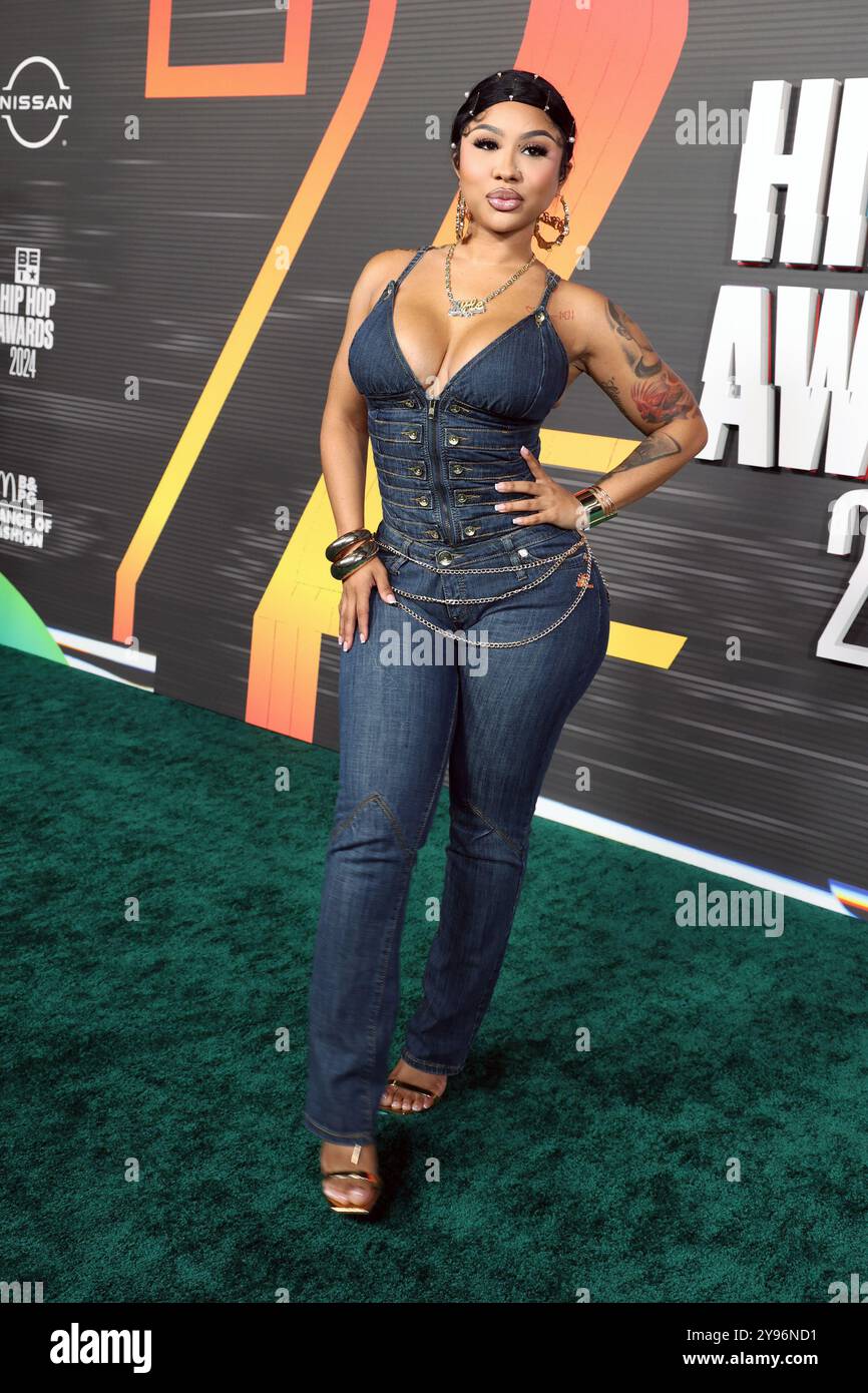 Las Vegas, Nevada, États-Unis. 8 octobre 2024. Ari Fletcher aux BET Hip Hop Awards 2024 au DraiÕs Beach Club le 8 octobre 2024 à Las Vegas, Nevada. Crédit : Walik Goshorn/Media Punch/Alamy Live News Banque D'Images