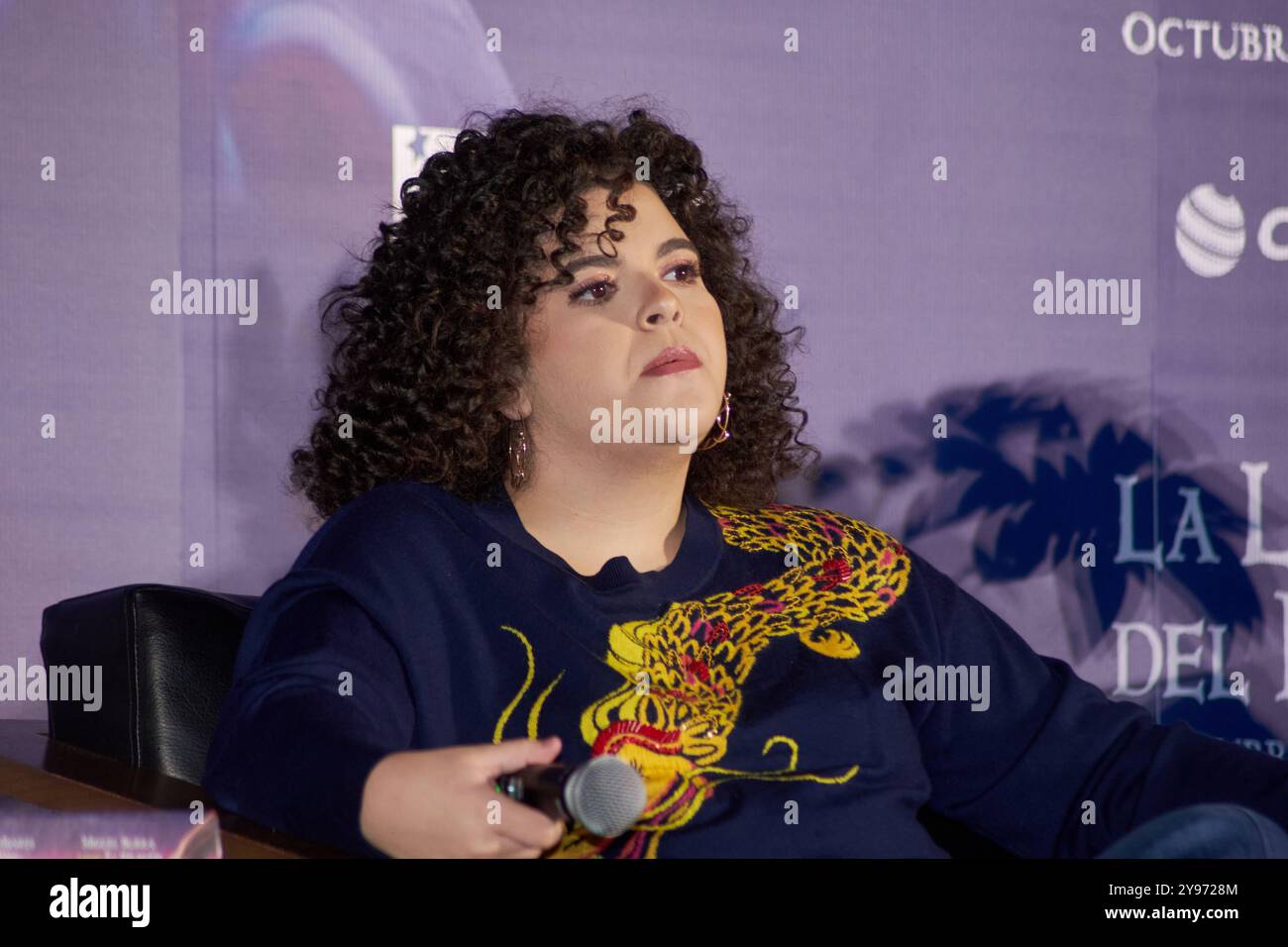 Mexico, Mexique. 08 octobre 2024. Lucero Mijares intervient lors d'une conférence de presse pour promouvoir le film d'animation 'la Leyenda del Dragon' au Cinemex Artz Pedregal à Mexico, Mexique, le 8 octobre 2024. (Photo par Emiaj Mercado/ Eyepix Group) (photo par Eyepix/NurPhoto) crédit : NurPhoto SRL/Alamy Live News Banque D'Images
