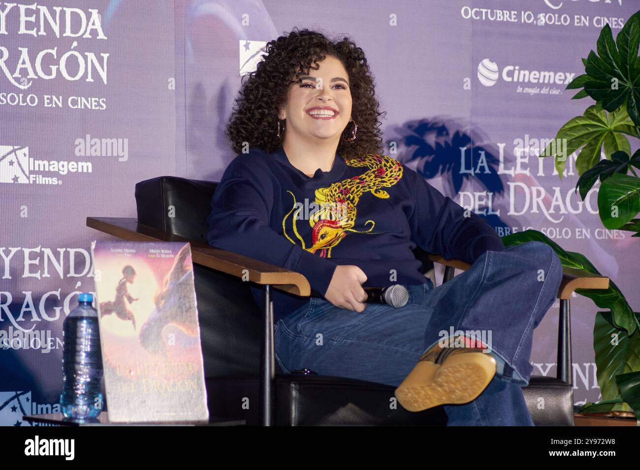 Mexico, Mexique. 08 octobre 2024. Lucero Mijares intervient lors d'une conférence de presse pour promouvoir le film d'animation 'la Leyenda del Dragon' au Cinemex Artz Pedregal à Mexico, Mexique, le 8 octobre 2024. (Photo par Emiaj Mercado/ Eyepix Group) (photo par Eyepix/NurPhoto) crédit : NurPhoto SRL/Alamy Live News Banque D'Images
