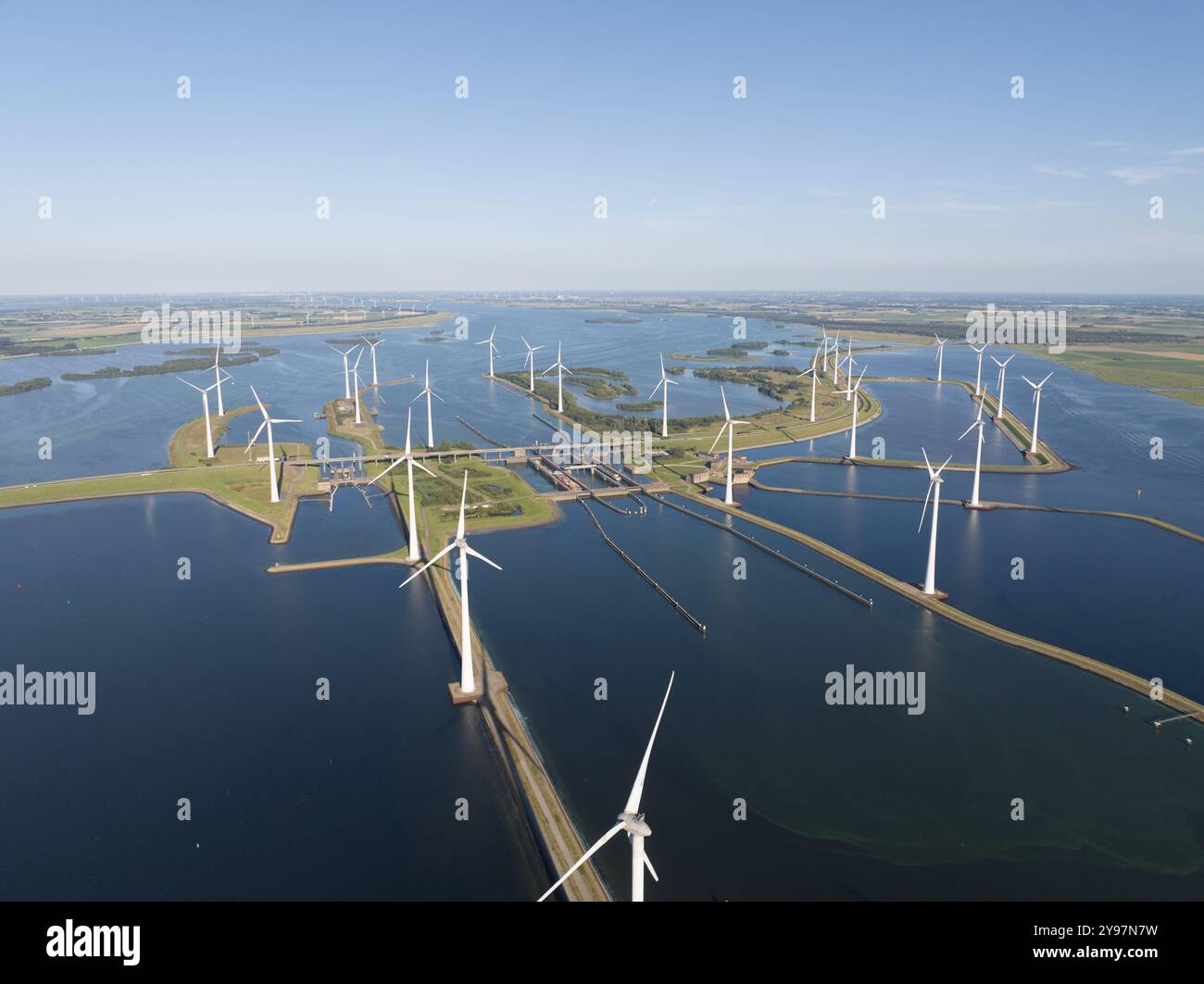 Écluses Philipsdam et Krammer, Delta travaille en Zélande, aux pays-Bas. Banque D'Images