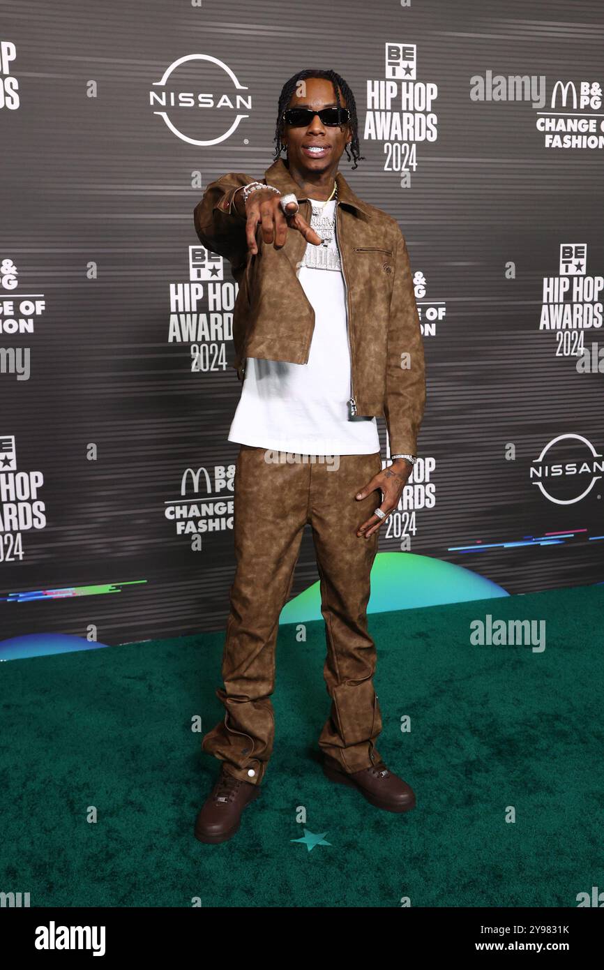 Las Vegas, États-Unis. 08 octobre 2024. Soulja Boy arrive pour les BET Hip Hop Awards 2024 au Drai's Nightclub & Beachclub à l'Hôtel Cromwell à Las Vegas, Nevada, le mardi 8 octobre 2024. Photo de James Atoa/UPI crédit : UPI/Alamy Live News Banque D'Images